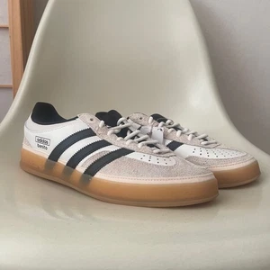 ADIDAS x BAD BUNNY Gazelle Indoor Core White Black Gum Size 9.5 IF9735 NEW - Picture 1 of 11