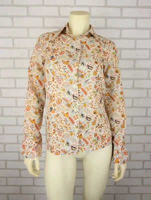 Top vintage I Magnin Picato para mujer 10 poliéster otoño estampado floral cuello otoño Foto 1 de 4
