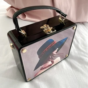 Retro Pop Art Dama Caja Estampada Bolso sin asas Bandolera Acrílico Correa Desmontable - Imagen 1 de 12