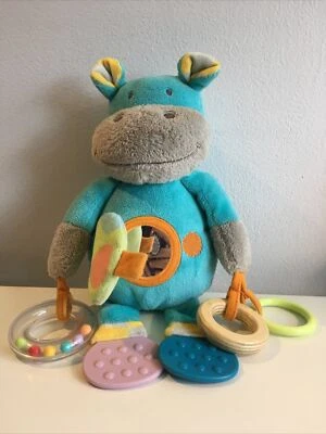 Manhattan Toy Company Hipopótamo Peluche Animal Actividad Juguete Mordedor Anillo Gris Foto 1 de 4