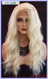 LACE FRONT LACE HEAT FRIENDLY SEXY WAVY LIGHT BLOND WIG *613* USA SELLER 409 - Picture 1 of 12
