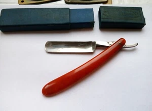 Vintage Soviet Straight Folding Razor VOLGA with box USSR 1950s - Picture 1 of 8