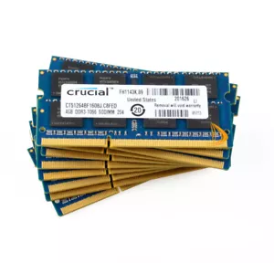 Crucial 40 GB DDR3 RAM 10x 4 GB PC3-8500S 1066Mhz SODIMM Laptop Memory 204Pin - Picture 1 of 14