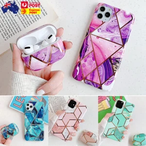 Marble Silicone Gel Case 360 Cover For Apple AirPods Pro iPhone 13 12 Pro Max 11 - Picture 1 of 14
