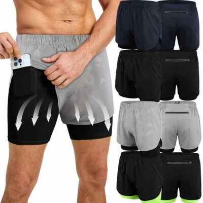 Шорты мужские Performance компрессионная подкладка быстросохнущие спортивные тренировочные шорты с карманами - Изображение 1 из 4