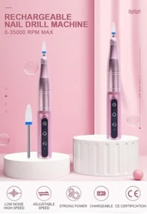 35000RPM Rechargeable Portable Electric Nail Drill File Manicure Machine Pro - Picture 1 of 8