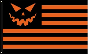 Halloween Flag 3 X 5 Ft Outdoor Yard Double Stripes Halloween Garden Decorations - Picture 1 of 7