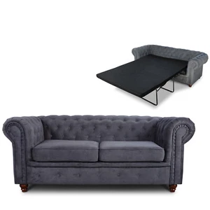 Schlafsofa Chesterfield Asti Bis 2-Sitzer, Sofa mit Schlaffunktion, Couch 2-er - Bild 1 von 21