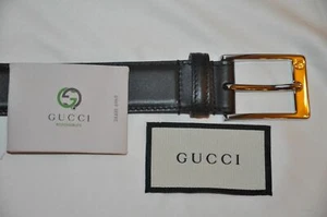 Authentischer neuer Gucci dunkelbrauner Ledergürtel - Bild 1 von 8