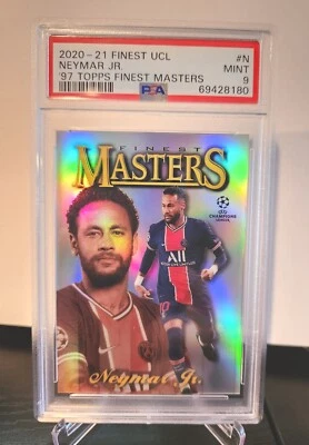 2020-21 Topps Finest Soccer UCL Neymar Jr. 1997 Topps Finest Masters PSA 9 HOT! - Image 1 of 2