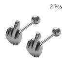 2pcs Stainless Steel Stud Tongue Stud Jewelry Nose Stud Rings