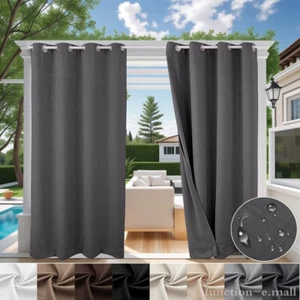 3D Embossed Outdoor Patio Curtains Waterproof Grommet Top and Tab Bottom Drape - Picture 1 of 89