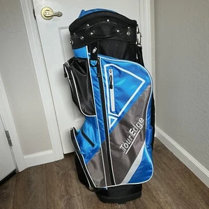 Tour Edge Bazooka 370 Cart Bag Blue Black 7-Way Divide (Ripped Pocket) - Picture 1 of 8