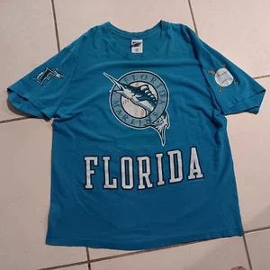 Vintage Pro Player Florida Marlins 1997 Short Sleeve T Shirt XL Baseball 90s Tee - Picture 1 of 10