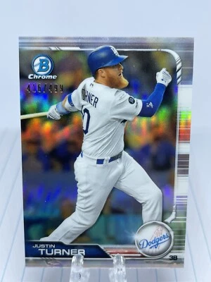 2019 Bowman Chrome Refractor Justin Turner 416/499 - Image 1 of 2