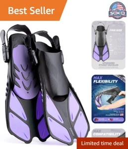Swim Fins for Snorkeling & Diving - Adjustable Open Heel - Kids to Adult Sizes - Picture 1 of 8