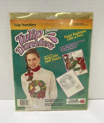 Vintage 1990 Tulip Transfers Shaded Christmas Collection Christmas Wreath - Изображение 1 из 3