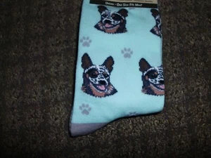 HAPPY TAILS Socks AUSTRALIAN SHEPHERD, teal in color, New - Picture 1 of 2