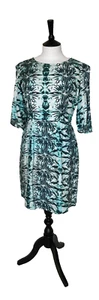☆ANTHROPOLOGIE FELDER ~ kurzärmlig neuwertig grün Mix Seidenkleid Gr. 12 ☆ - Bild 1 von 12