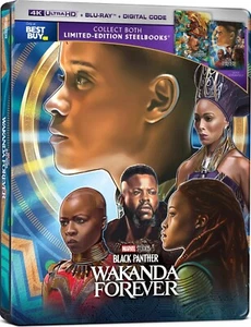 BLACK PANTHER: WAKANDA FOREVER 4K ULTRA HD BEST BUY EXCLUSIVE STEELBOOK [NEW] - Picture 1 of 4