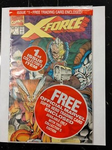 X-force #1  Negative UPC 9.6  Sealed In Package with 2 Cards DEADPOOL CARD HOT🔥
