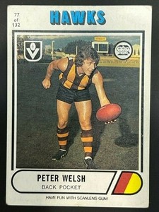 1976 Scanlens Card No.77 Peter Welsh Hawthorn Excellent 