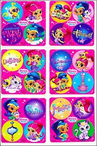 Shimmer and Shine Stickers Dots x 24 dots - Favours Birthday Party Reward Charts