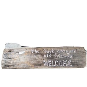 Driftwood Board Wood Fr Florida "The Best Antiques Are Old Friends" 45 x 10 