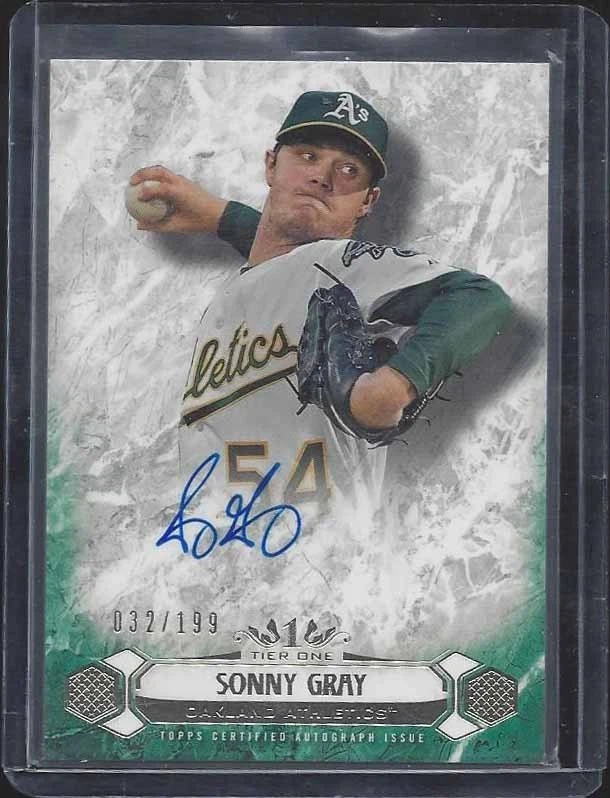 SONNY GRAY 2016 TOPPS TIER ONE A'S ON CARD AUTO #D 32/199 - Image 1 of 1