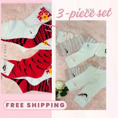 Mujer Rosa Floral Nike Calcetines Set 3 Foto 1 de 4