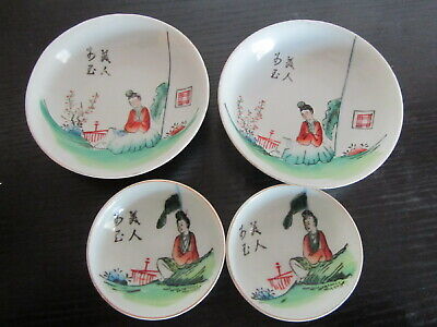 2 Pairs Of Vintage Japanese Porcelain Small Dishes, Marked • 5.99$