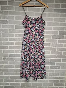 No Bounderies Womens Vintage 90s Floral Strap Strech Midi Dress Size Medium - Picture 1 of 12