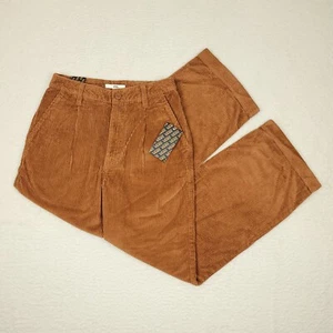 Vans Pants Womens 26 Burnt Orange Corduroy Marty Straight Leg High Waisted NWT - Picture 1 of 16