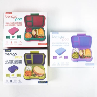 Bentgo Pop ланч-боксы герметичные со съемным разделителем без бисфенола А лот из 3 - Изображение 1 из 4