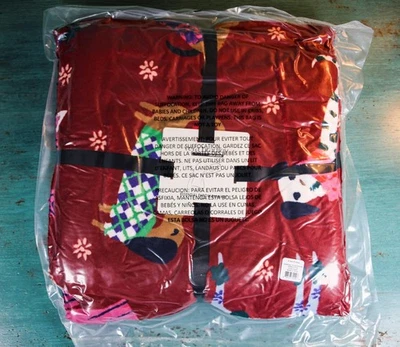 Vera Bradley Essential Cobertor Holiday Hounds Cães 5Novo com etiquetas Plástico Selado $65 - Imagem 1 de 4