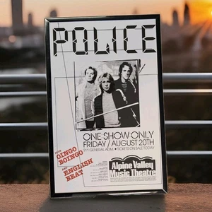The Police, Oingo Boingo, English Beat 1982 East Troy, WI Gerahmtes Konzert Poster - Bild 1 von 2