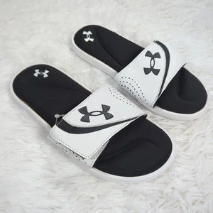 Kids Under Armour Ignite VI Slide Sandals White/Black 11K-7Y 3022728 - Picture 1 of 4