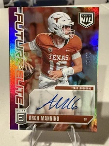 2025 Donruss Elite Panini NIL Arch Manning Purple Futures #FE-AMG Auto /99 Texas - Picture 1 of 5