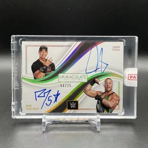2023 Wwe Immaculate JOHN CENA / ROB VAN DAM Dual Autographs /25 On Card Autos - Picture 1 of 2