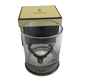 English Pewter Company Stag Head Pewter Tumbler 11oz Whiskey Glass with Box - Picture 1 of 8