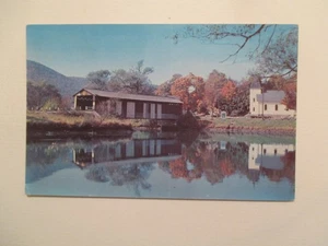 Berkshires Massachusetts Postcard Covered Bridge South Lee MA - Picture 1 of 2