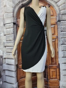FYLO Ivory/black Size S Women's Faux Wrap Tank Dress #C - Picture 1 of 10
