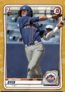 MATTHEW DYER 2020 BOWMAN **GOLD** 1st ROOKIE RC /50 !!π₯ NY METS - Picture 1 of 2
