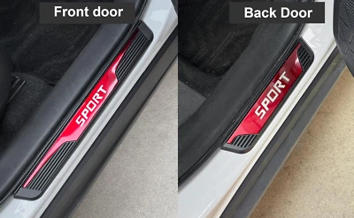 Placa rasguñada en el umbral de la puerta para Alfa Romeo Stelvio 2017-2025 Sport acero 4x Foto 1 de 4