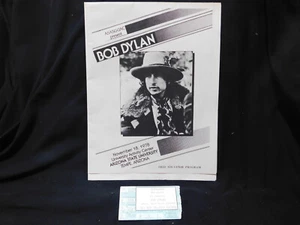 Vintage 1978 Nov 18 Bob Dylan ASU Concert Program about 9" x 11" & Ticket Stub - Picture 1 of 8