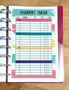 Assignment Tracker DASHBOARD Insert FOR USE with the TUL/Arc (8 disc) Planner- - Picture 1 of 3