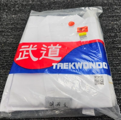 Taekwondo White Uniform Outfit Top and Pants Sash 3/170 - Image 1 of 4
