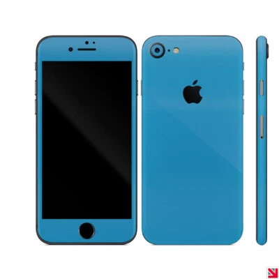 Calcomanía de recubrimiento SKY BLUE Brillo iPhone 7 protector de vinilo pegatina Foto 1 de 2