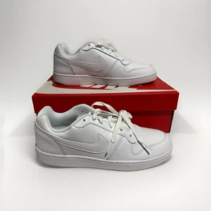 Nike Mens Ebernon Low Triple White Basketball Casual Shoes Sneakers Size 9 - Picture 1 of 8