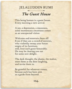 Rumi - The Guest House - 11x14 Unframed Typography Book Page Print - Great Gift - Picture 1 of 8